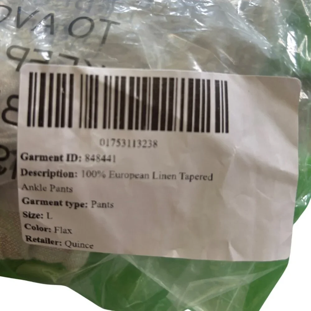 QUINCE Womens Flax 100% European Linen Tapered Ankle Pants Sz Large Elastic Wais - Picture 8 of 11